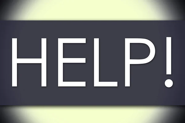 Hjälp! -affärsidé med text — Stockfoto