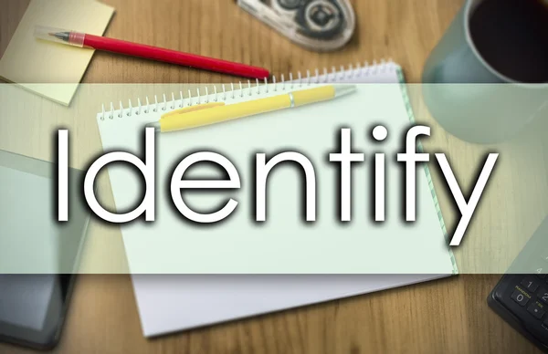 Identifier - concept d'entreprise avec texte — Photo