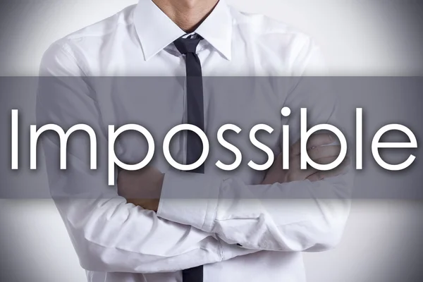 Impossible - jonge zakenman met tekst - bedrijfsconcept — Stockfoto