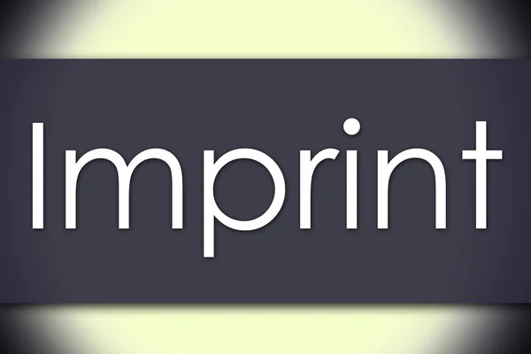 Imprint бізнес-концепція з текстом — стокове фото