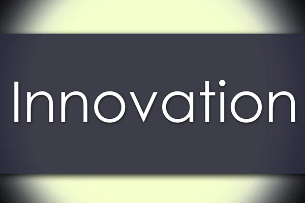 Innováció, üzleti koncepció, szöveg — Stock Fotó