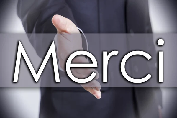 Merci - affärsidé med text — Stockfoto