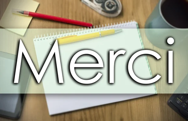 Merci - бизнес-концепция с текстом — стоковое фото