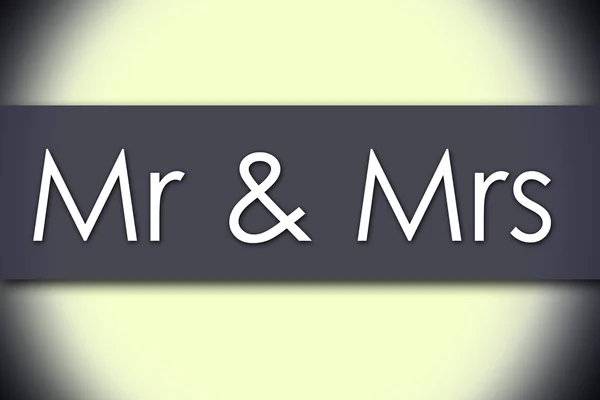 Mr & Mrs - conceito de negócio com texto — Fotografia de Stock