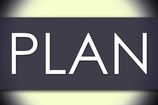 PLAN - business concept with text — Stock Photo, Image