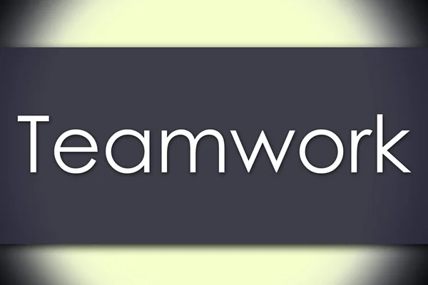 Teamwork - бізнес-концепція з текстом — стокове фото