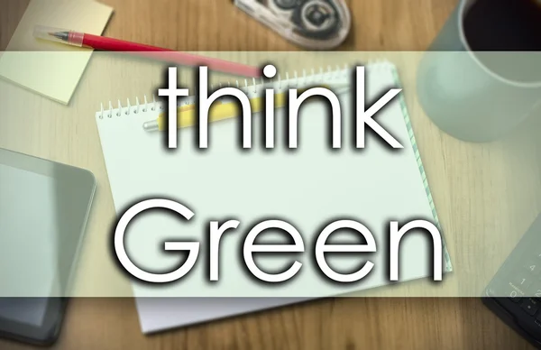 Pensa a Green! - concetto di impresa con testo — Foto Stock
