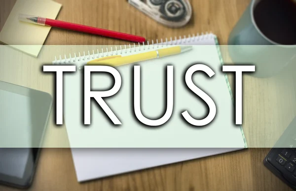 TRUST - concept de afaceri cu text — Fotografie, imagine de stoc