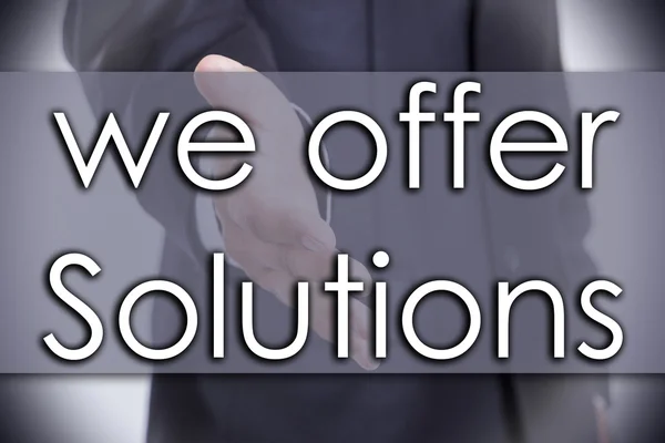 We offer Solutions - business concept with text — Stock Photo, Image