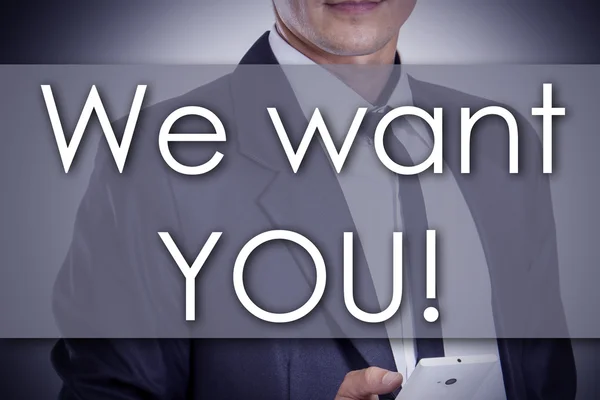 We want YOU! - Young businessman with text - business concept