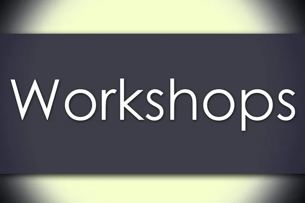 Workshops - conceito de negócio com texto — Fotografia de Stock