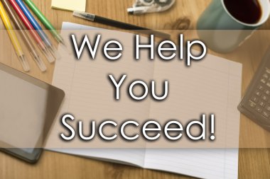 Biz başarılı yardımcı! -iş kavramı ile metin