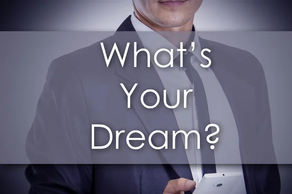 What's Your Dream? - Young businessman with text - business co — Stockfoto
