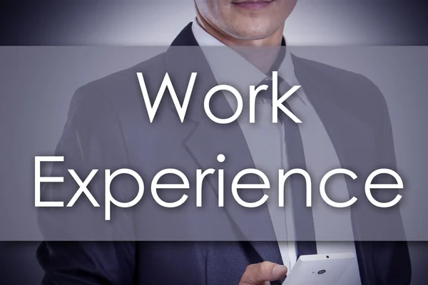 Work Experience - Young businessman with text - business concept — Stock Photo, Image