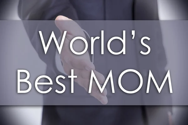 Melhor MOM do mundo - conceito de negócio com texto — Fotografia de Stock
