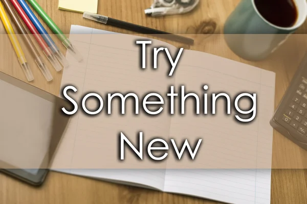 Try Something New - businessconcept met tekst — Stockfoto