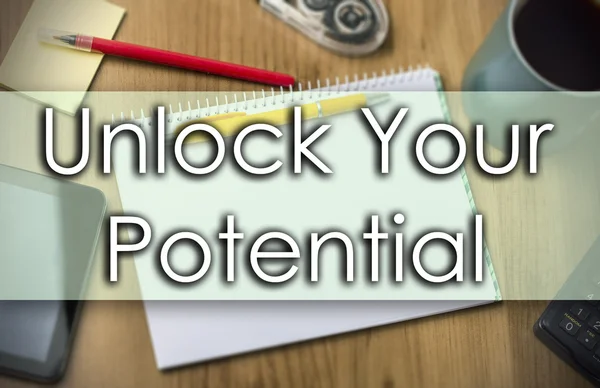 Låsa upp din Potential - affärsidé med text — Stockfoto