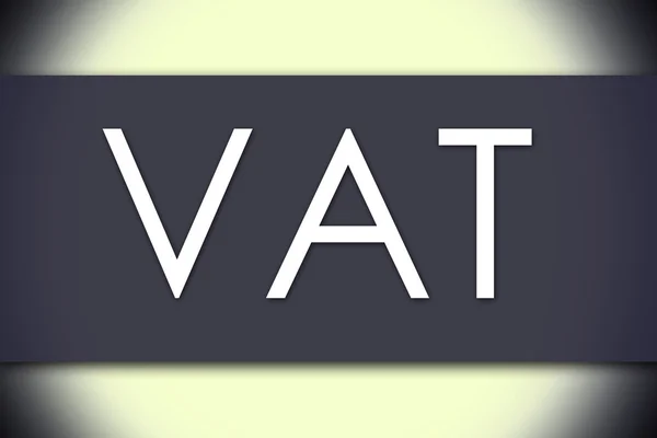 VAT - koncepcja biznesowa z tekstem — Zdjęcie stockowe