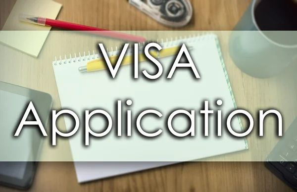 De toepassing van het visum - bedrijfsconcept met tekst — Stockfoto