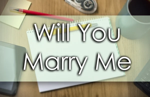 Wirst du mich heiraten - Geschäftskonzept mit Text — Stockfoto