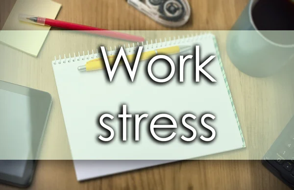 Stress de trabalho - conceito de negócio com texto — Fotografia de Stock