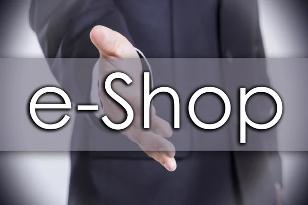 E-shop - Geschäftskonzept mit Text — Stockfoto