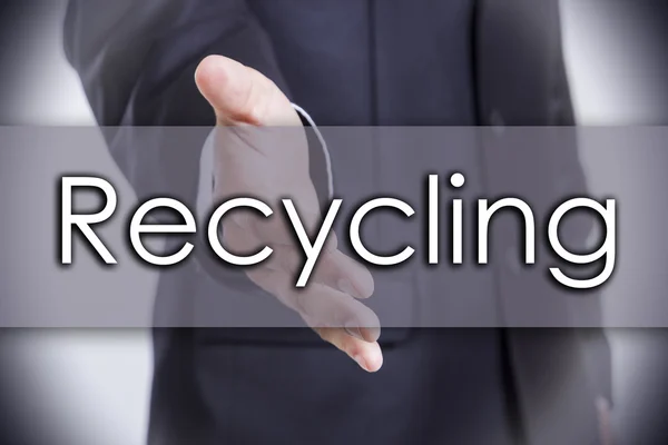 Recykling - koncepcja biznesowa z tekstem — Zdjęcie stockowe