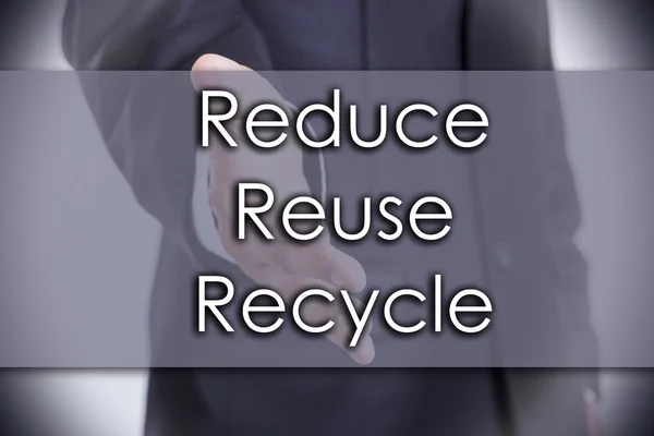 Reduzir a reciclagem de reutilização - conceito de negócio com texto — Fotografia de Stock