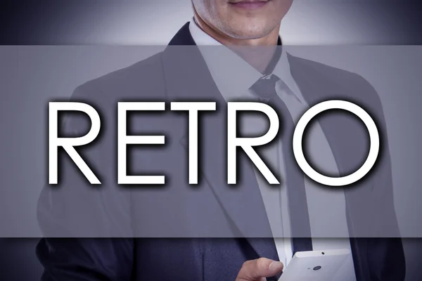 RETRO - Joven empresario con texto - concepto de negocio — Foto de Stock