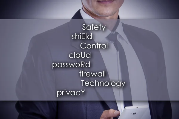 Proteção de segurança Controle de senha da nuvem Firewall Tecnologia Privacidade — Fotografia de Stock