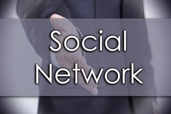 Социальная сеть - концепция бизнеса с текстом — стоковое фото