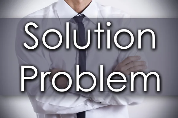 Solution Problem - Young businessman with text - business concep — Stock Photo, Image