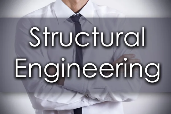 Structurele Engineering - jonge zakenman met tekst - bedrijf — Stockfoto