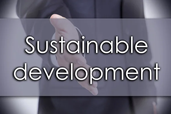 Desenvolvimento sustentável - conceito de negócio com texto — Fotografia de Stock