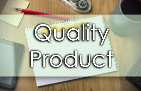 Produto de qualidade - conceito de negócio com texto — Fotografia de Stock