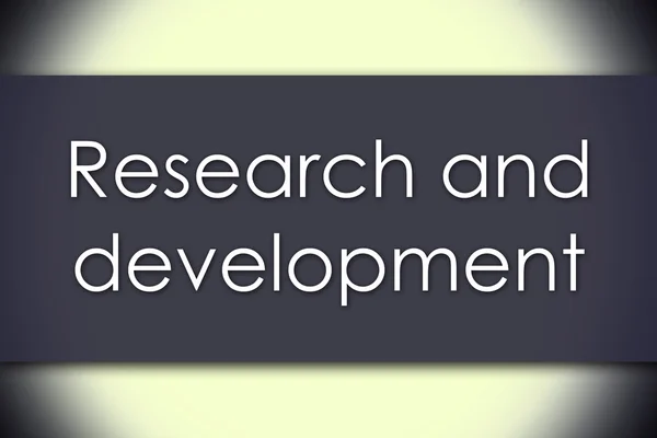 Investigação e desenvolvimento - conceito de negócio com texto — Fotografia de Stock