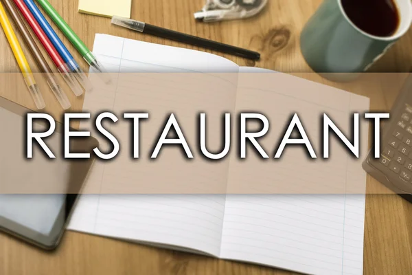 RESTAURANTE - Concepto de negocio con texto — Foto de Stock