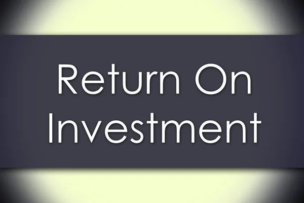 Retorno sobre o investimento ROI - conceito de negócio com texto — Fotografia de Stock