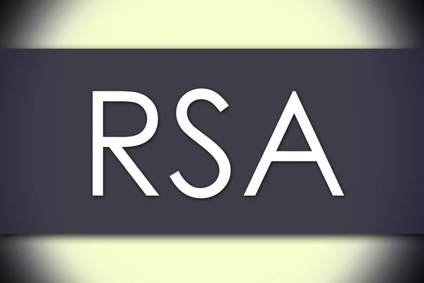 RSA - бизнес-концепция с текстом — стоковое фото