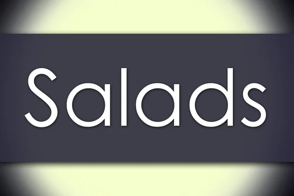 Saladas - conceito de negócio com texto — Fotografia de Stock