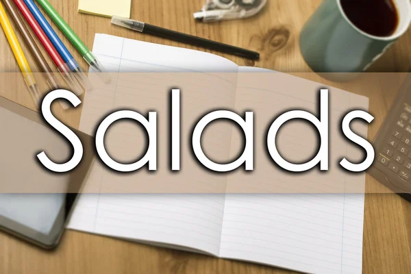 Salades - bedrijfsconcept met tekst — Stockfoto
