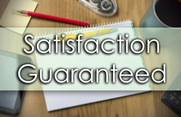 Satisfacție garantată - concept de afaceri cu text — Fotografie, imagine de stoc