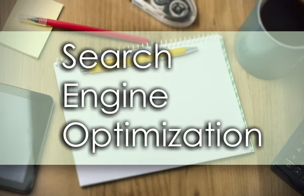 Optimización de motores de búsqueda - concepto de negocio con texto — Foto de Stock
