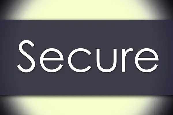 Secure - бізнес-концепція з текстом — стокове фото