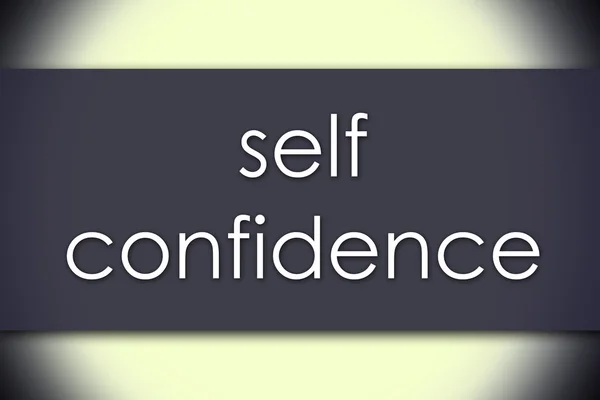 Autoconfiança - conceito de negócio com texto — Fotografia de Stock