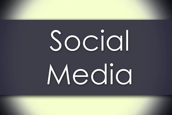 Médias sociaux - concept d'entreprise avec texte — Photo