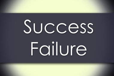 Başarı veya başarısızlık - metin ile iş kavramı