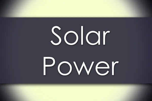 Energia solar - conceito de negócio com texto — Fotografia de Stock