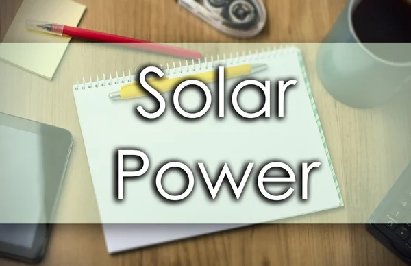 Energía Solar - concepto de negocio con texto — Foto de Stock