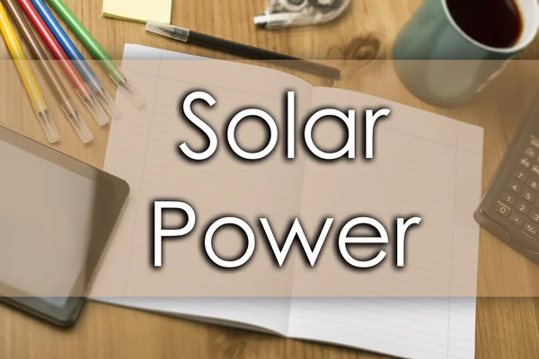 Energía Solar - concepto de negocio con texto — Foto de Stock